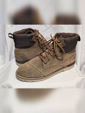 Toms Ashland 10012510 Mens Brown Suede Lace Up Casual Dress Boots Sz 11